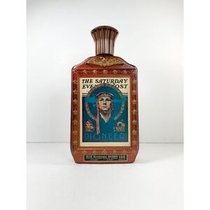 Vtg Jim Beam Bicentennial Pioneer Edition Bourbon glass bottle 1976‎